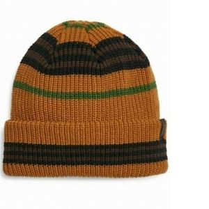 Steve Madden Men's Hat Brown One Size Multi Striped Cuffed Beanie
